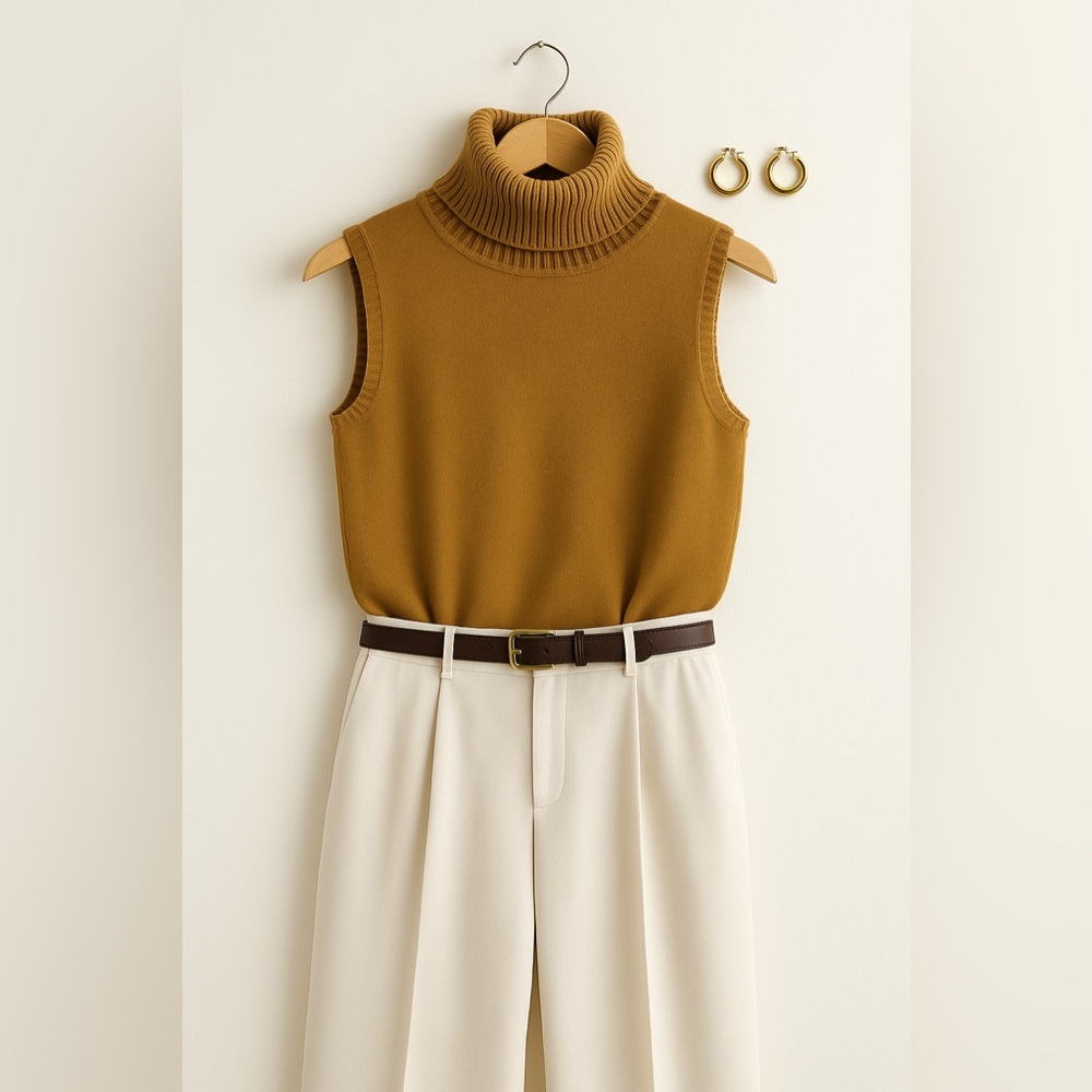 Lauren Ralph Lauren 100% Silk Sleeveless Turtleneck – Size M